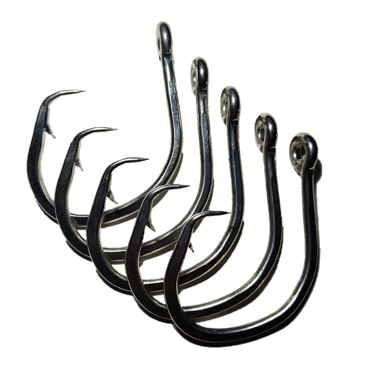 20/0 Forged Tinned Circle Hooks 5 Pack Shark & Swordfish ( OFFSET )