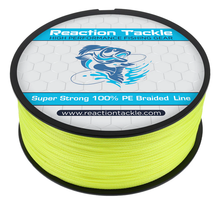 Reaction Tackle 4 Strand Braided Fishing Line - Yellow