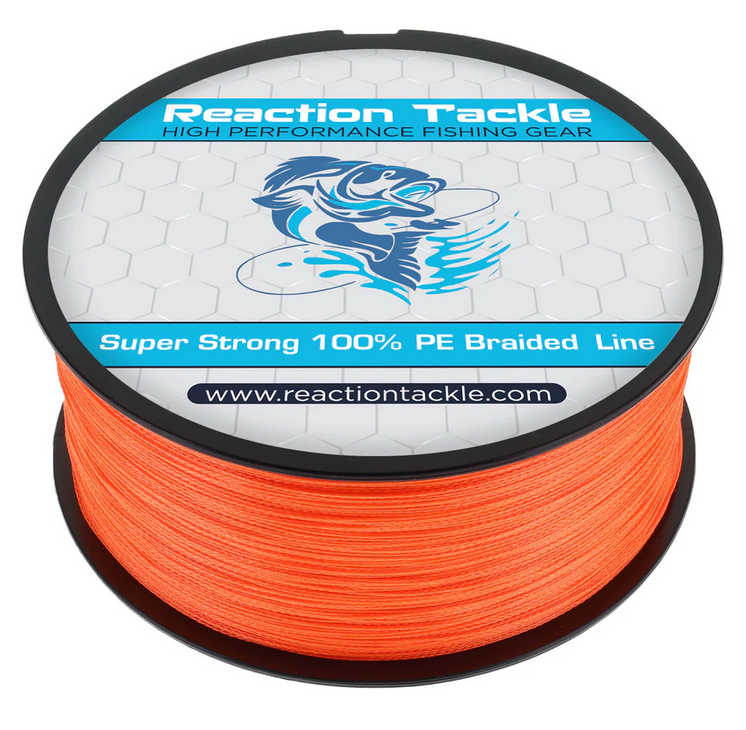 Reaction Tackle 4 Strand Braided Fishing Line - Orange