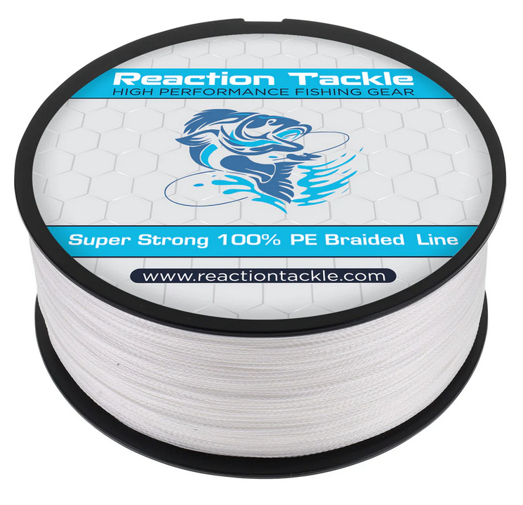 Reaction Tackle 4 Strand Braided Fishing Line - White